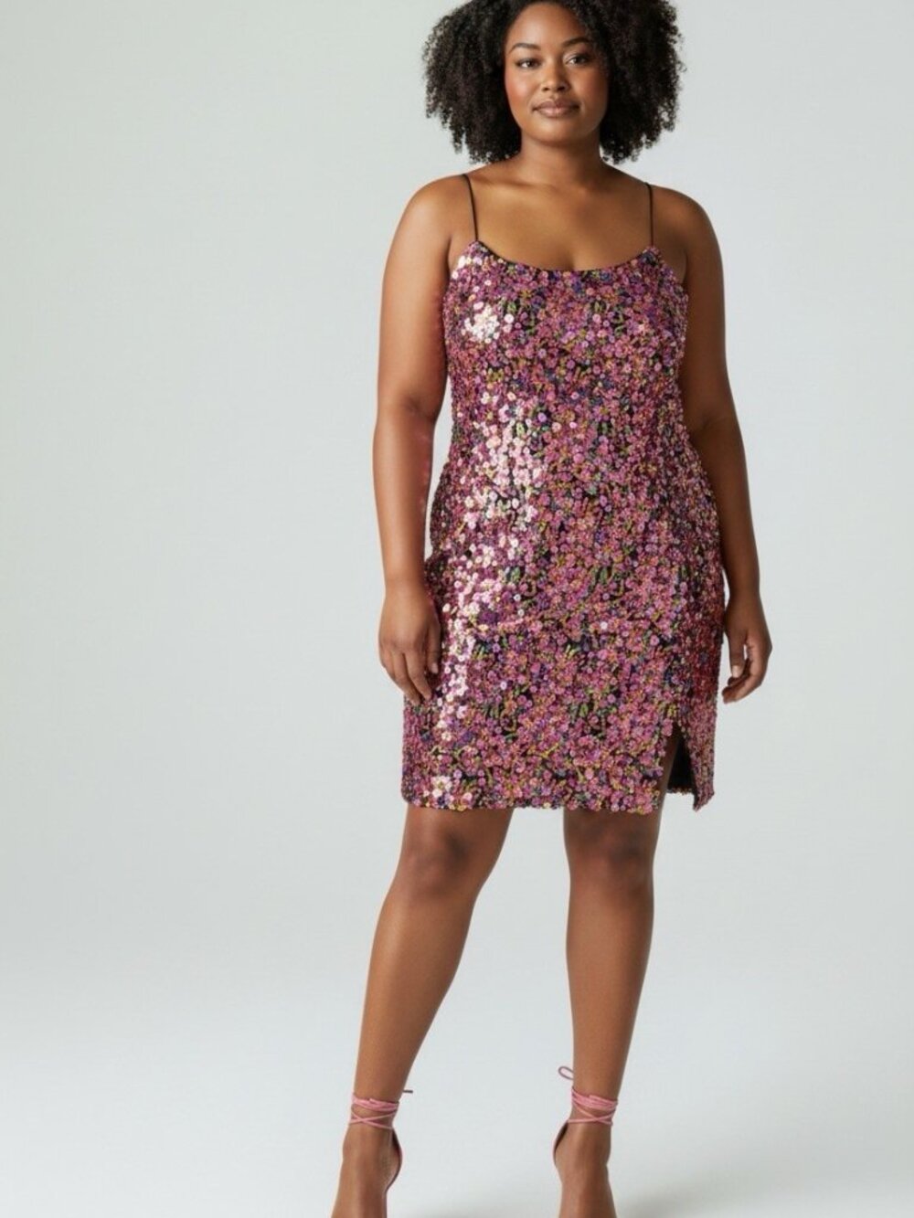 NWT Women’s City Studio Pink Sequin Bodycon Mini Dress Sz 15/16